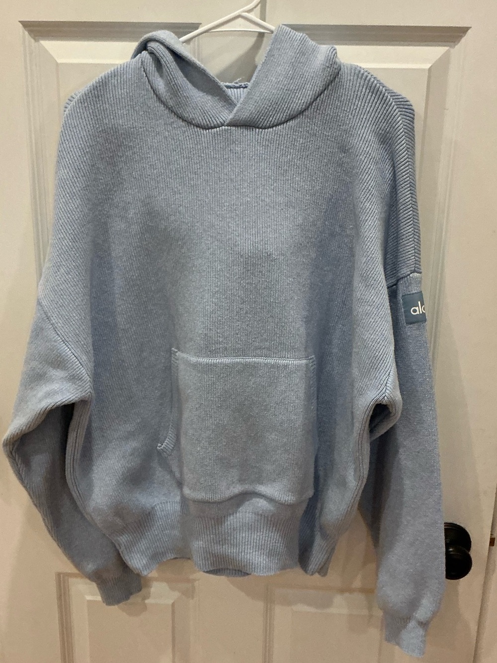 Alo Yoga Scholar hooded sweater sz large ? Unisex sizing